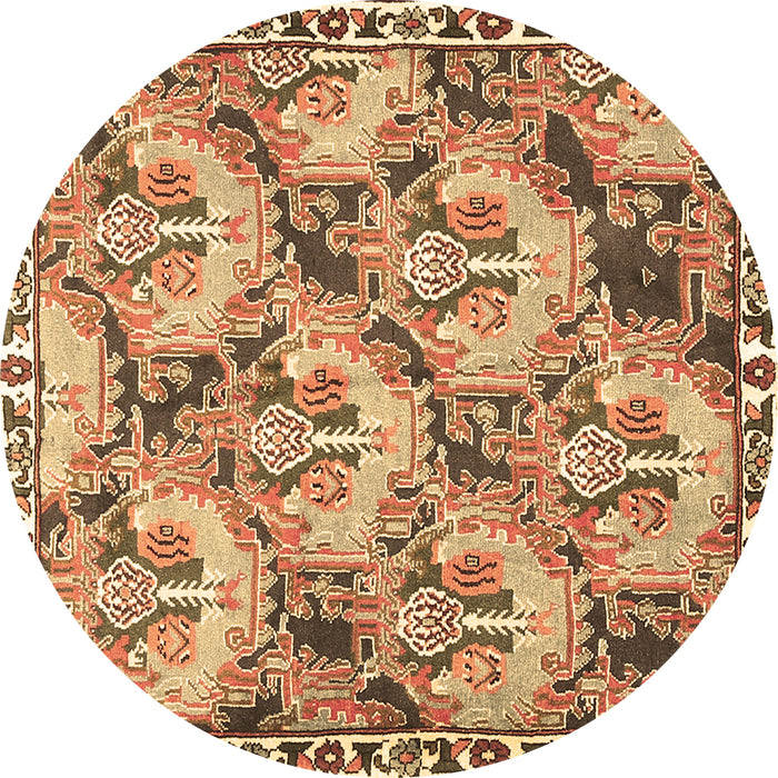 Round Machine Washable Animal Brown Traditional Rug, wshtr303brn