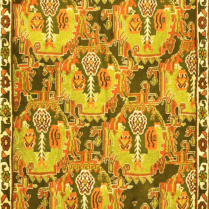 Machine Washable Animal Yellow Traditional Rug, wshtr303yw