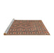 Sideview of Machine Washable Traditional Sandy Brown Rug, wshtr3040