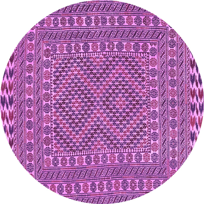 Round Persian Purple Traditional Rug, tr3040pur