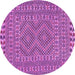 Round Persian Purple Traditional Rug, tr3040pur