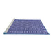 Sideview of Machine Washable Persian Blue Traditional Rug, wshtr3040blu