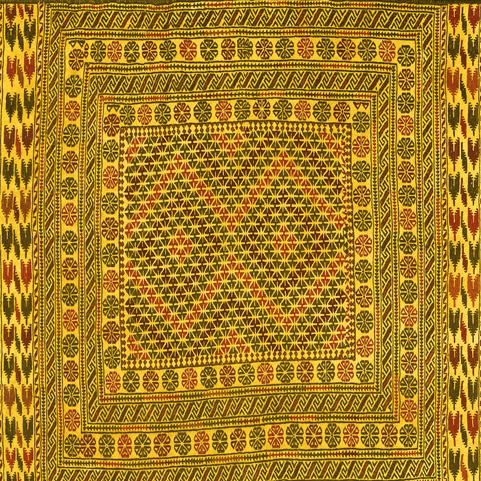Square Machine Washable Persian Yellow Traditional Rug, wshtr3040yw