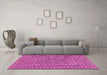 Machine Washable Persian Pink Traditional Rug in a Living Room, wshtr3040pnk