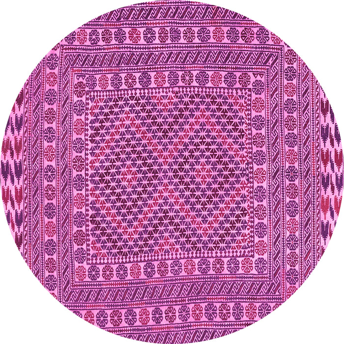 Round Machine Washable Persian Pink Traditional Rug, wshtr3040pnk