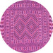 Round Machine Washable Persian Pink Traditional Rug, wshtr3040pnk