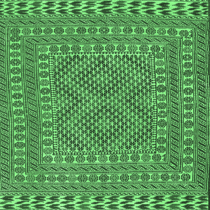 Square Machine Washable Persian Emerald Green Traditional Area Rugs, wshtr3040emgrn