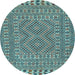 Round Machine Washable Persian Light Blue Traditional Rug, wshtr3040lblu