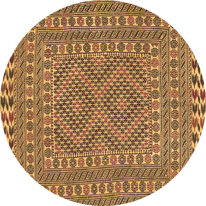 Round Machine Washable Persian Brown Traditional Rug, wshtr3040brn