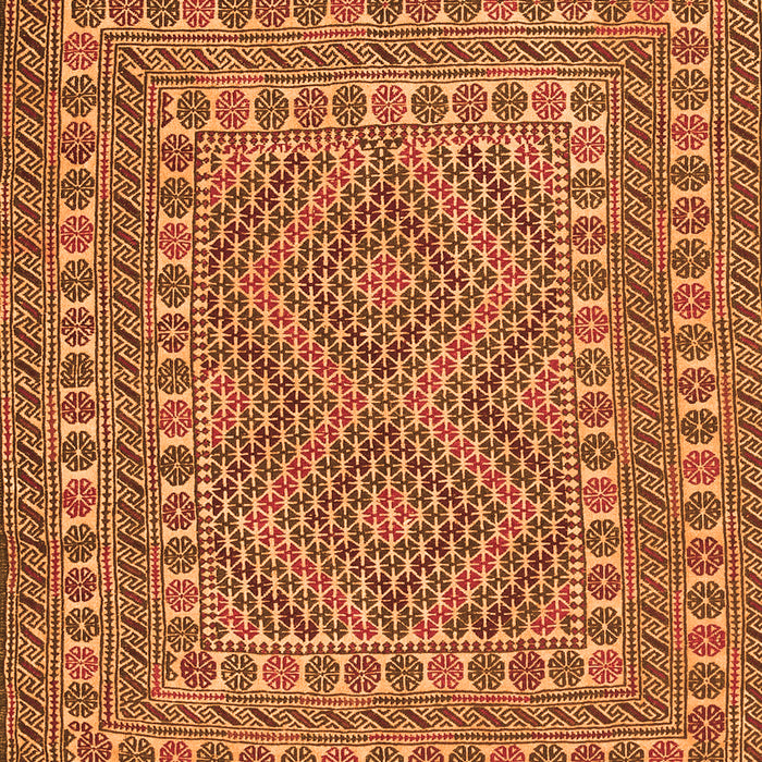 Serging Thickness of Machine Washable Persian Orange Traditional Area Rugs, wshtr3040org