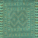 Square Machine Washable Persian Turquoise Traditional Area Rugs, wshtr3040turq