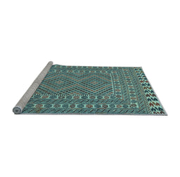 Sideview of Machine Washable Persian Light Blue Traditional Rug, wshtr3040lblu