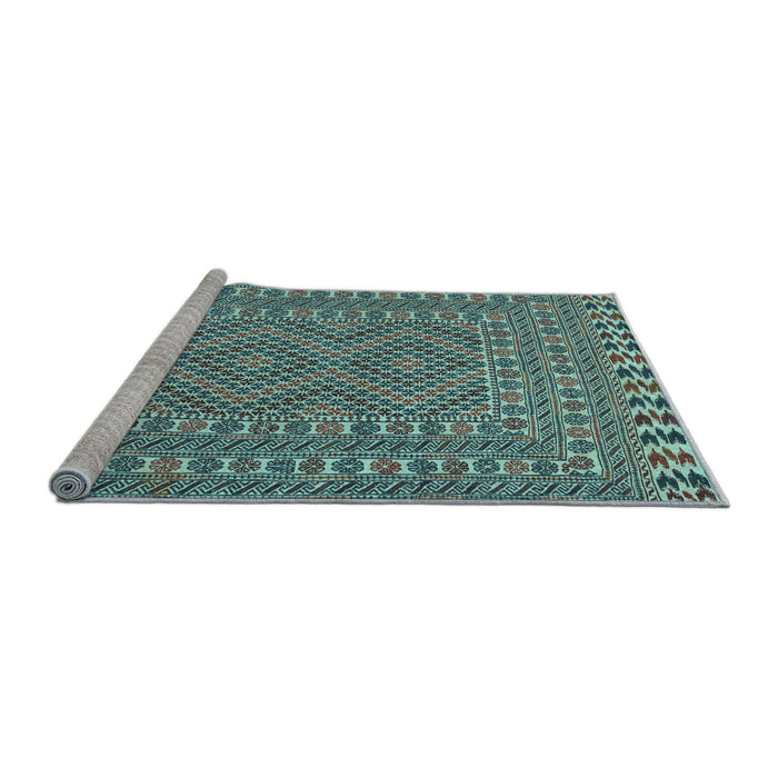 Sideview of Machine Washable Persian Light Blue Traditional Rug, wshtr3040lblu