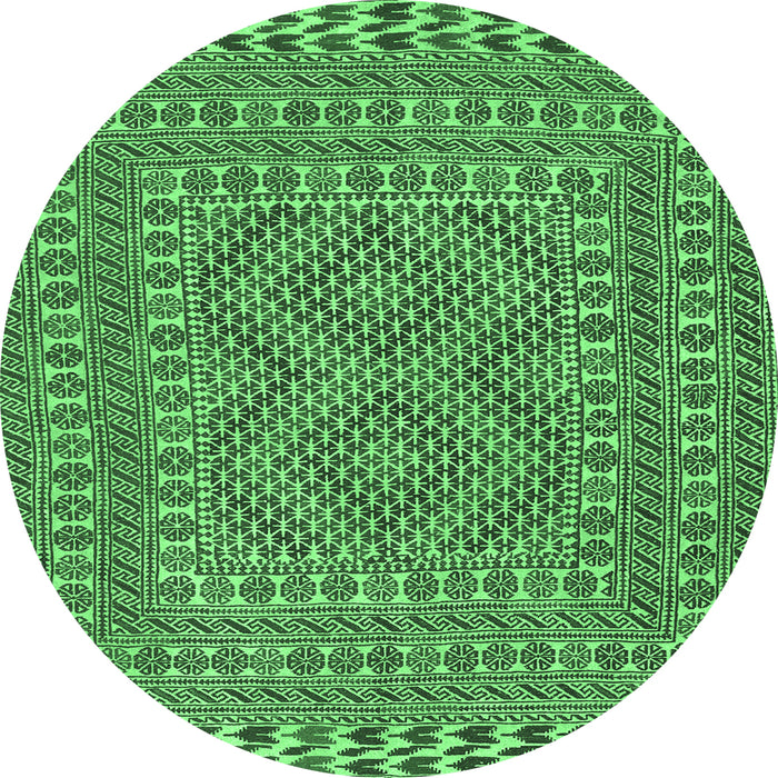 Round Persian Emerald Green Traditional Rug, tr3040emgrn