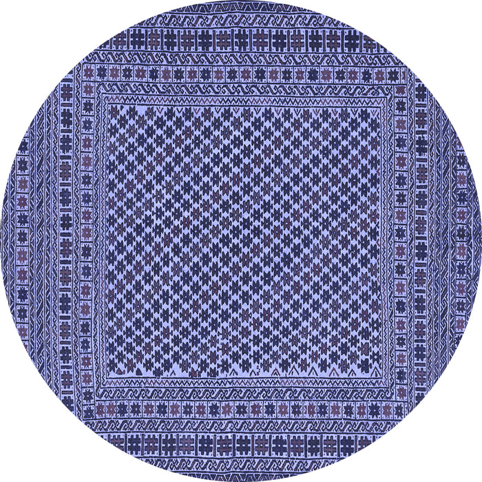 Round Machine Washable Persian Blue Traditional Rug, wshtr3041blu