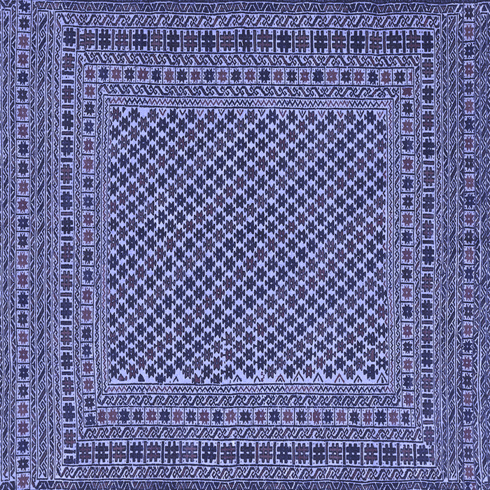 Square Machine Washable Persian Blue Traditional Rug, wshtr3041blu