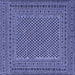 Square Machine Washable Persian Blue Traditional Rug, wshtr3041blu