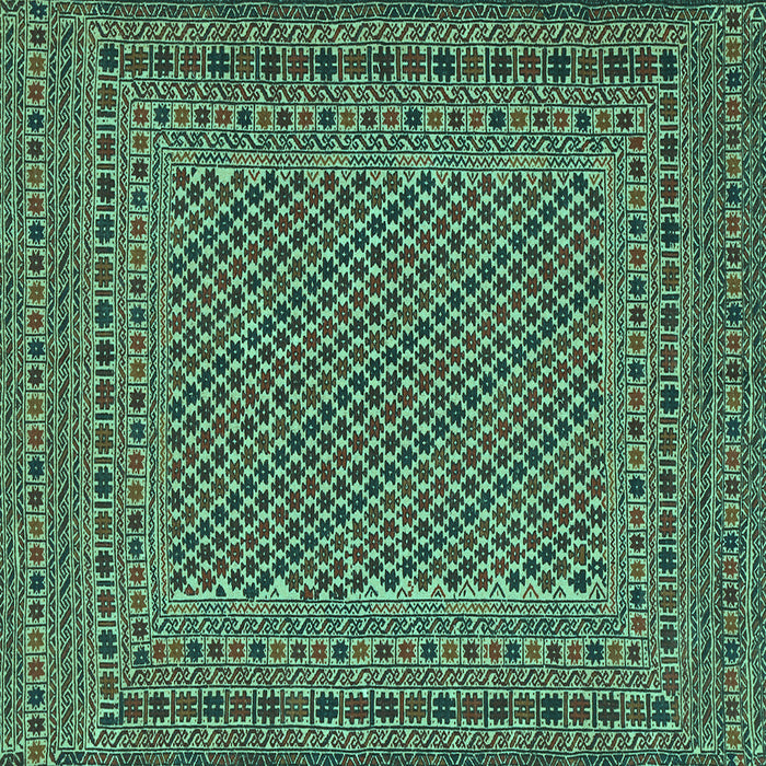 Square Machine Washable Persian Turquoise Traditional Area Rugs, wshtr3041turq