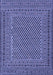 Machine Washable Persian Blue Traditional Rug, wshtr3041blu