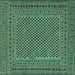 Square Persian Turquoise Traditional Rug, tr3041turq