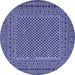 Round Persian Blue Traditional Rug, tr3041blu