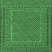 Square Persian Emerald Green Traditional Rug, tr3041emgrn