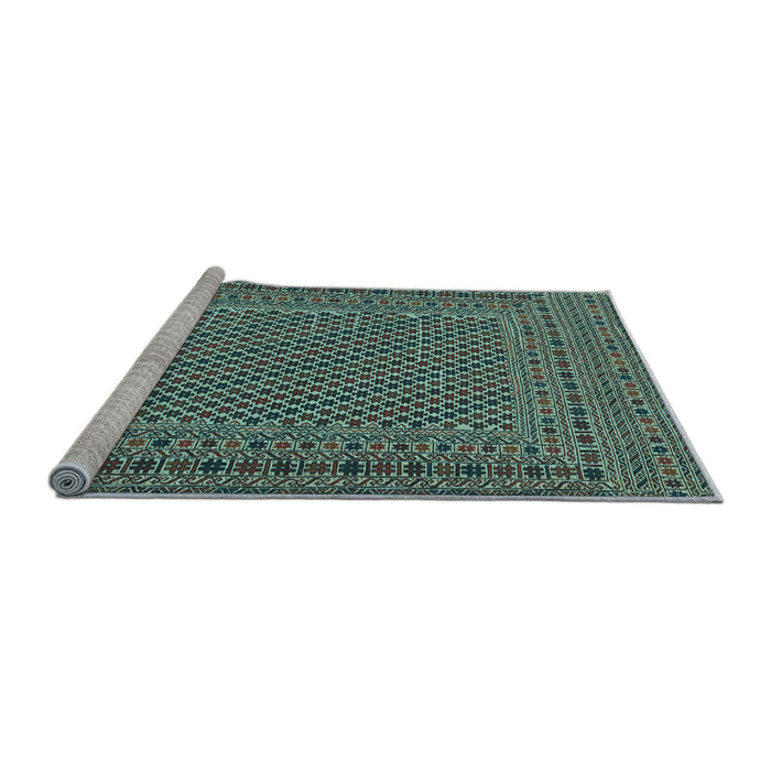 Sideview of Machine Washable Persian Light Blue Traditional Rug, wshtr3041lblu