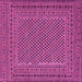 Square Machine Washable Persian Pink Traditional Rug, wshtr3041pnk