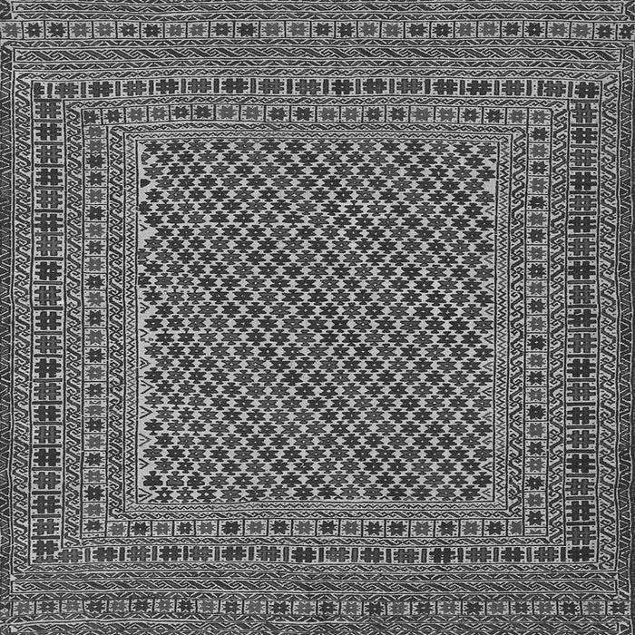 Round Machine Washable Persian Gray Traditional Rug, wshtr3041gry