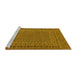 Sideview of Machine Washable Persian Yellow Traditional Rug, wshtr3041yw