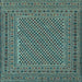 Square Machine Washable Persian Light Blue Traditional Rug, wshtr3041lblu