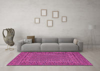 Machine Washable Persian Pink Traditional Rug, wshtr3041pnk