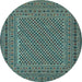 Round Persian Light Blue Traditional Rug, tr3041lblu