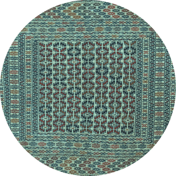 Round Machine Washable Persian Light Blue Traditional Rug, wshtr3042lblu
