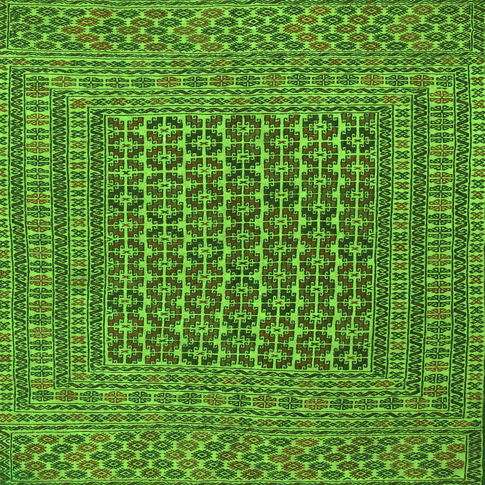 Round Machine Washable Persian Green Traditional Area Rugs, wshtr3042grn