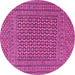 Round Persian Pink Traditional Rug, tr3042pnk