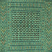 Square Persian Turquoise Traditional Rug, tr3042turq