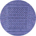 Round Persian Blue Traditional Rug, tr3042blu