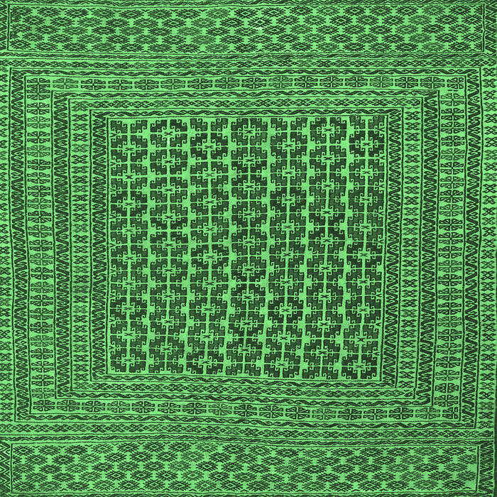 Square Machine Washable Persian Emerald Green Traditional Area Rugs, wshtr3042emgrn