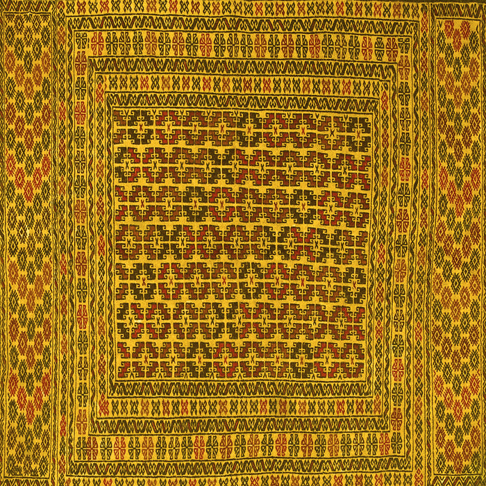Square Machine Washable Persian Yellow Traditional Rug, wshtr3042yw