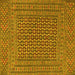 Square Machine Washable Persian Yellow Traditional Rug, wshtr3042yw