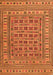 Serging Thickness of Machine Washable Southwestern Orange Country Area Rugs, wshtr3043org