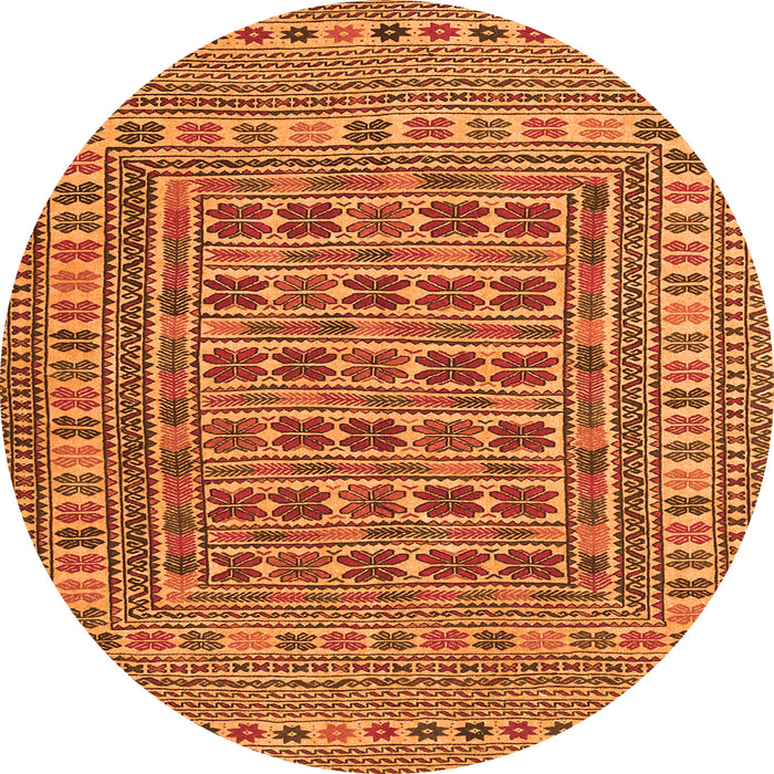Square Southwestern Orange Country Rug, tr3043org