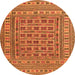 Square Southwestern Orange Country Rug, tr3043org