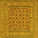 Square Southwestern Yellow Country Rug, tr3043yw