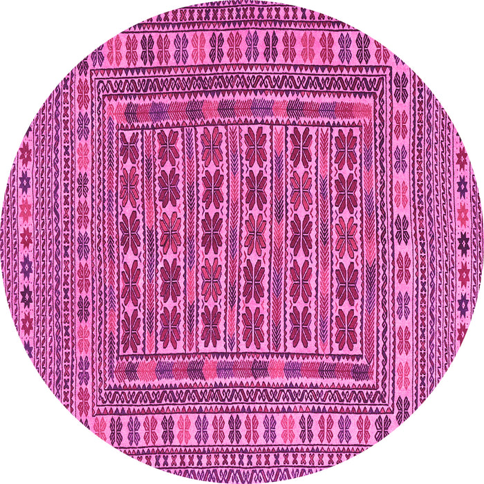 Round Southwestern Pink Country Rug, tr3043pnk