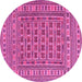 Round Southwestern Pink Country Rug, tr3043pnk