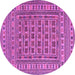 Round Southwestern Purple Country Rug, tr3043pur