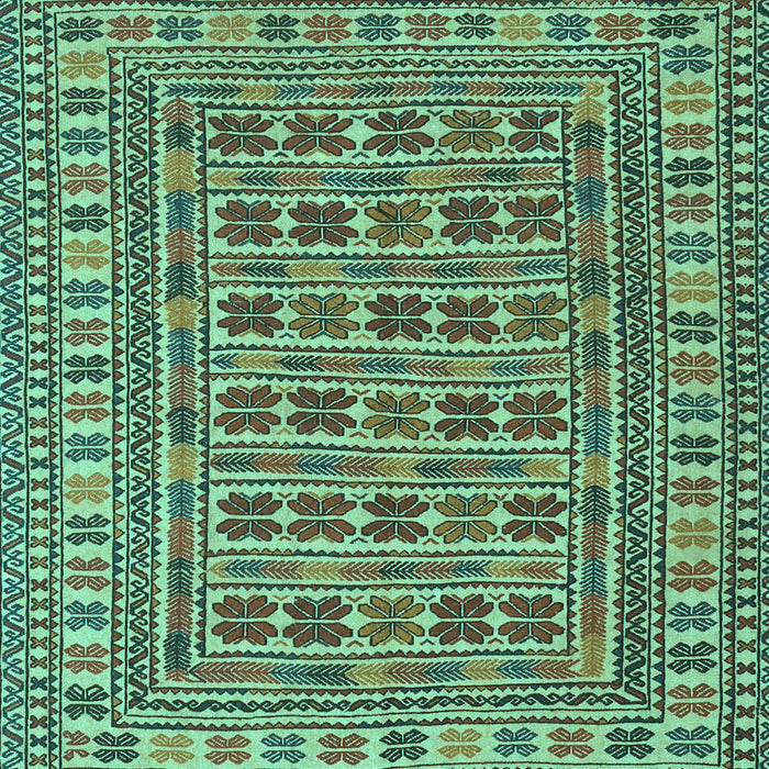 Machine Washable Southwestern Turquoise Country Area Rugs, wshtr3043turq