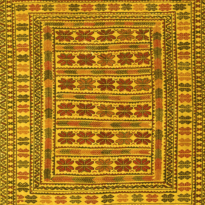Machine Washable Southwestern Yellow Country Rug, wshtr3043yw